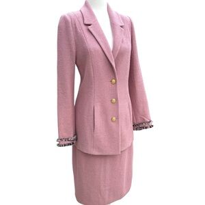 🆕 ST. JOHN Collection Skirt Suit Knit Light Pink